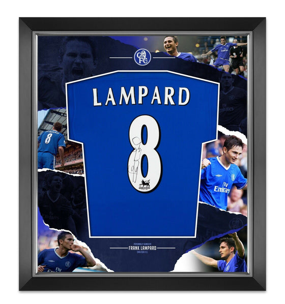 Frank Lampard Signed & Framed Chelsea SHIRT AFTAL COA (D)