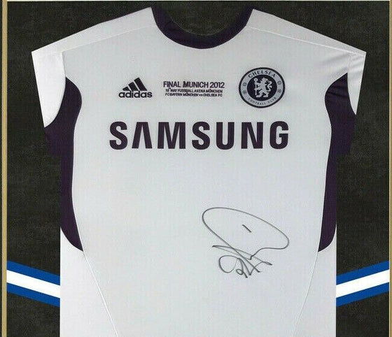 Petr Cech Signed & Framed Chelsea SHIRT Munich 2012 AFTAL COA (B)