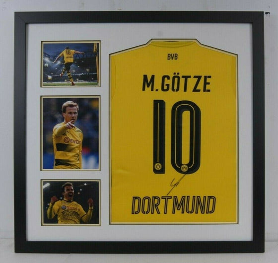 Mario GOTZE Signed & Framed Borussia Dortmund Jersey AFTAL COA