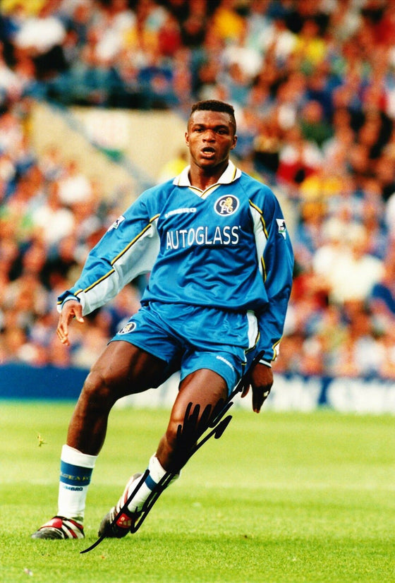 Marcel Desailly Signed 12X8 Photo Autograph CHELSEA & France AFTAL COA (1839)