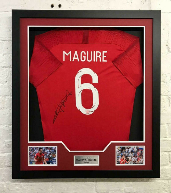 Harry Maguire Signed & Framed ENGLAND Shirt 2018 WORLD CUP AFTAL COA (B)