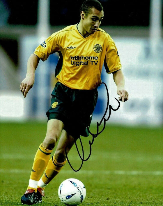 Henrik Larsson Signed 10X8 Photo Genuine Celtic F.C. Autograph AFTAL COA (C)
