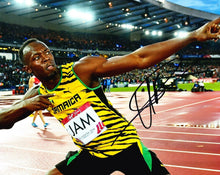  Usain Bolt Signed 10X8 PHOTO DISPLAY Olympic Legend JAMAICA AFTAL COA (G)