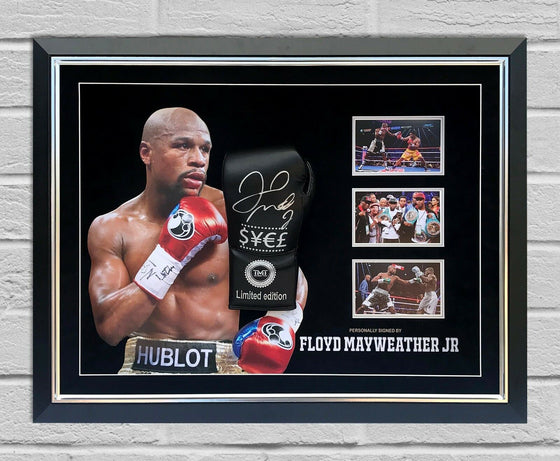 Floyd Mayweather Signed & FRAMED Boxing GLOVE TBE TMT AFTAL COA (C)
