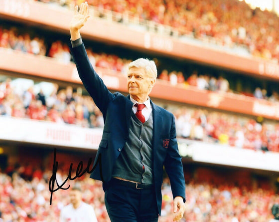 Arsene Wenger Signed 10X8 Arsenal F.C. PHOTO Autograph AFTAL COA (D)