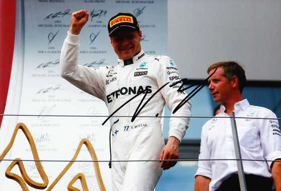 Valtteri Bottas Signed 12X8 Photo Mercedes Genuine Autograph AFTAL COA (3584)