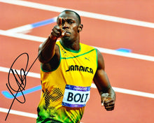  Usain Bolt Signed 10X8 PHOTO DISPLAY Olympic Legend JAMAICA AFTAL COA (D)