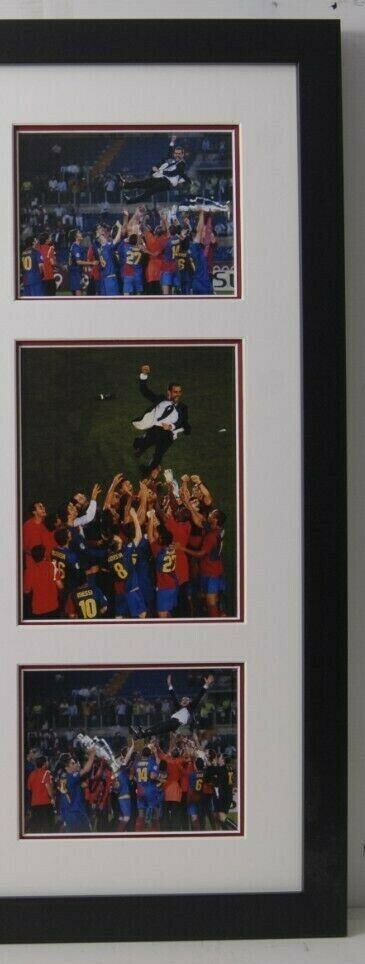 Pep Guardiola SIGNED & FRAMED BARCELONA JERSEY AFTAL COA (C)