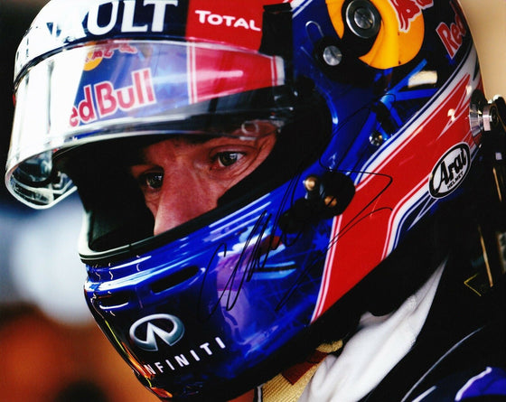 Mark Webber Signed 10X8 Photo  FORMULA 1 RACING REDBULL AFTAL COA (3506)