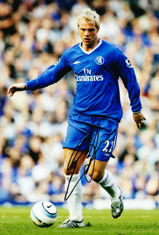 Eidur Gudjohnsen Signed 12X8 Photo Chelsea & Iceland Genuine AFTAL COA (1727)