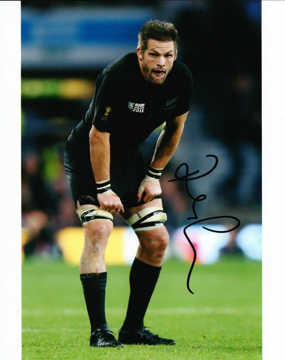 Richie McCAW Signed 10X8 Photo ALL BLACKS 2015 RUGBY WORLD CUP AFTAL COA (2349)