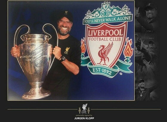 Jurgen Klopp Signed & FRAMED 11X14 Photo Liverpool Champions League AFTAL COA (J