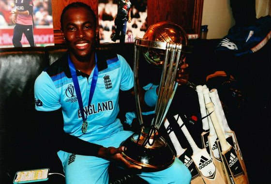 Jofra Archer Signed 12X8 Photo 2019 England CRICKET World Cup AFTAL COA (2649)