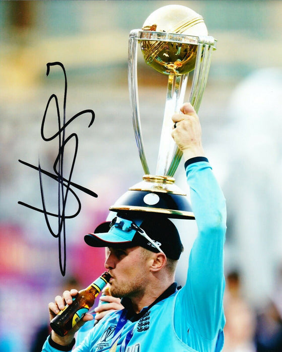 Jason ROY Signed 10X8 Photo 2019 England CRICKET World Cup AFTAL COA (2527)