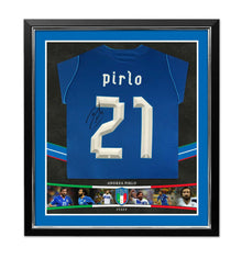  Andrea Pirlo Signed & Framed ITALY ITALIA Shirt Footballing LEGEND AFTAL COA