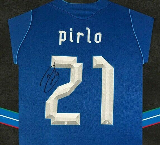 Andrea Pirlo Signed & Framed ITALY ITALIA Shirt Footballing LEGEND AFTAL COA