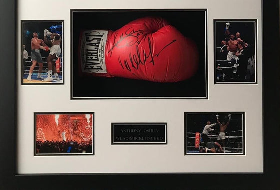 Wladimir Klitschko & Anthony Joshua Signed & FRAMED Boxing Glove AFTAL COA (A)