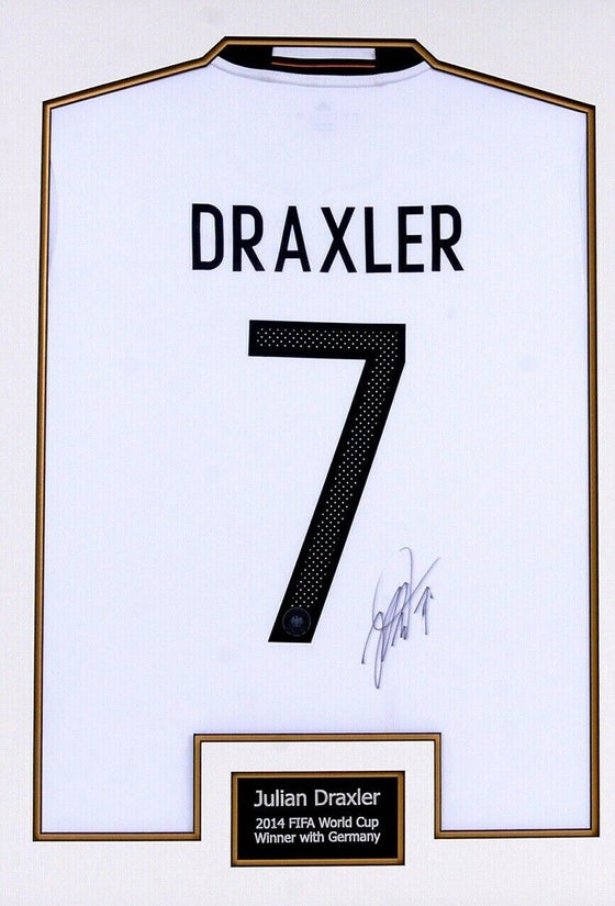 Julian Draxler Signed & Framed Germany Shirt 2014 World Cup WINNER AFTAL COA (A)