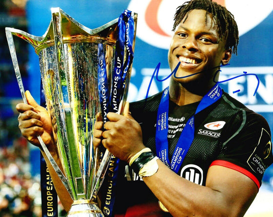 Maro Itoje Signed 10X8 Saracens & England Rugby AFTAL COA (A)