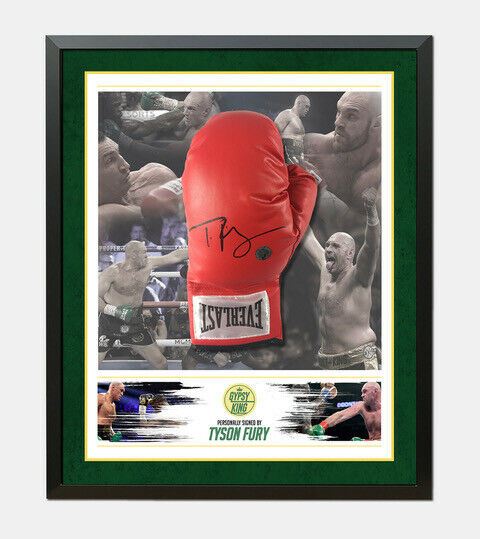 Tyson FURY Signed & FRAMED BOXING GLOVE IN PERSPEX BUBBLE AFTAL COA (A)
