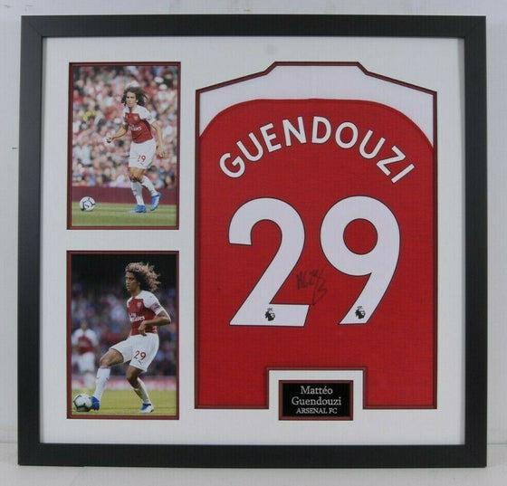 Matteo Guendouzi SIGNED & FRAMED Arsenal F.C. Shirt AFTAL COA