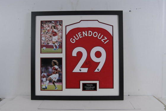Matteo Guendouzi SIGNED & FRAMED Arsenal F.C. Shirt AFTAL COA