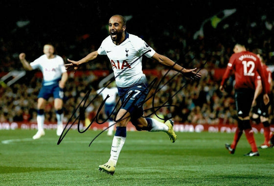 Lucas Moura Signed 12X8 Photo SPURS Tottenham Hotspur AFTAL COA (1701)