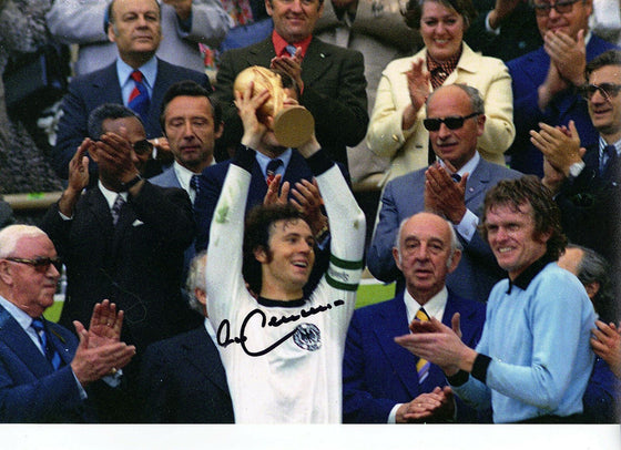 Franz Beckenbauer Signed 12X8 Photo 1974 World Cup Trophy AFTAL COA (9020)