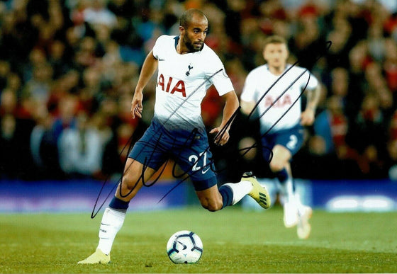 Lucas Moura Signed 12X8 Photo SPURS Tottenham Hotspur AFTAL COA (9116)