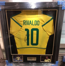  Rivaldo Signed & Framed Brazil Jersey 2002 WORLD CUP JERSEY AFTAL COA (A)