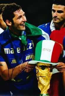  Marco Materazzi Signed 12X8 Photo Inter Milan & ITALY AFTAL COA (1742)