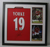 Dwight Yorke Signed & FRAMED Jersey Manchester United F.C. AFTAL COA (B)