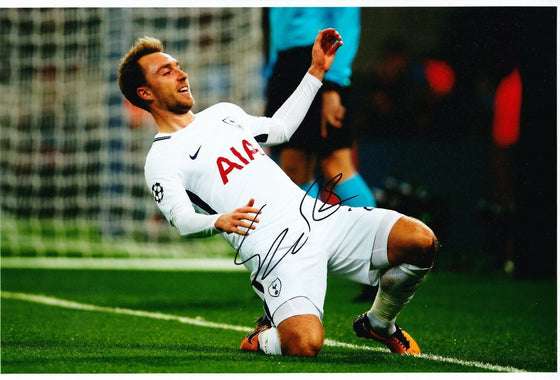 Christian Eriksen Signed 12X8 Photo SPURS Tottenham Hotspur AFTAL COA (9051)