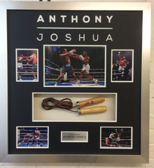  Anthony Joshua Signed & Framed Skipping Rope PROOF AFTAL COA (A)
