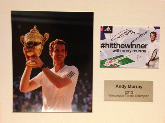 ANDY MURRAY HAND SIGNED AUTOGRAPH PHOTO DISPLAY MOUNT WIMBLEDON CHAMPION