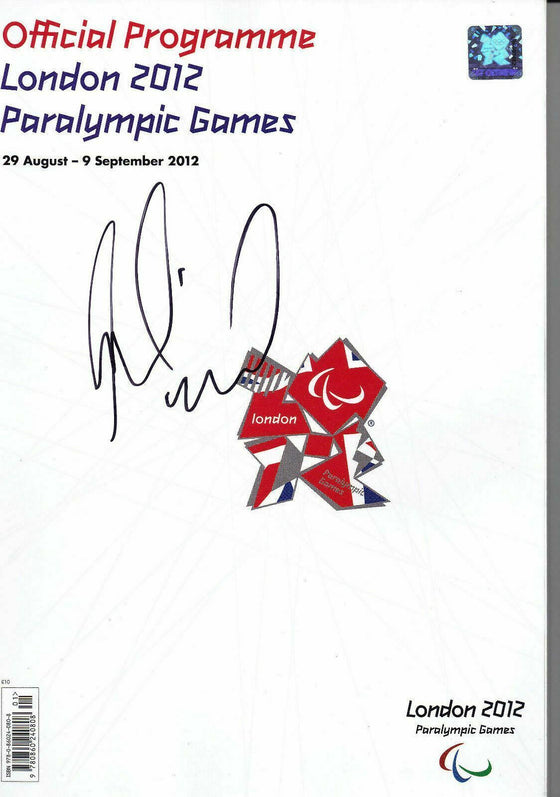 Richard Whitehead Genuine Hand Signed Paralympic Programme London 2012