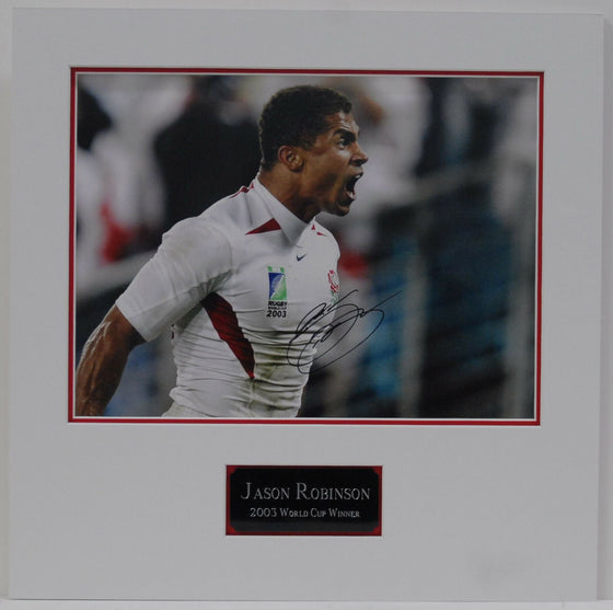 Jason Robinson 2003 World Cup Final Mounted & Signed 16X12 Photo