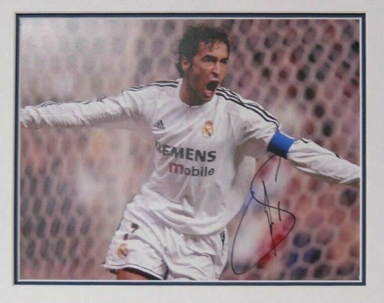 Raul Signed 14X11 Photo Real Madrid Mounted Photo Display AFTAL COA (F)