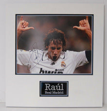  Raul Signed 14X11 Photo Real Madrid Mounted Photo Display AFTAL COA (G)
