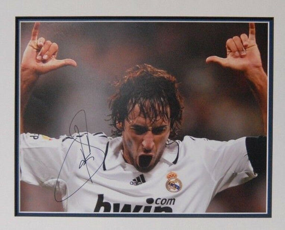 Raul Signed 14X11 Photo Real Madrid Mounted Photo Display AFTAL COA (G)