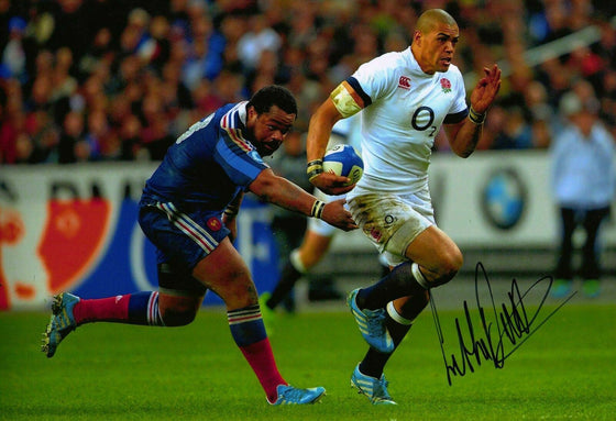 Luther Burrell Signed 12X8 England & Northampton Rugby Genuine AFTAL COA (2180)