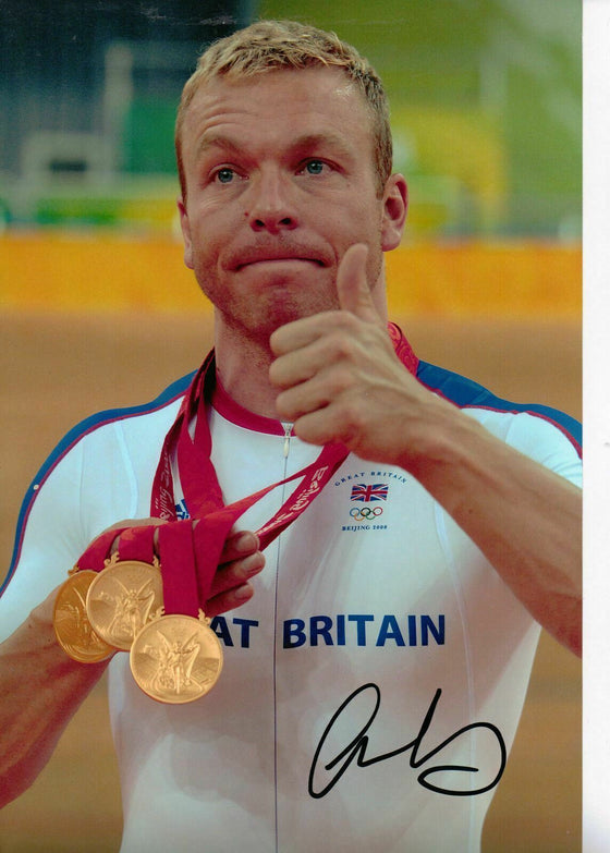 Chris Hoy Genuine Hand Signed 12X8 Photo