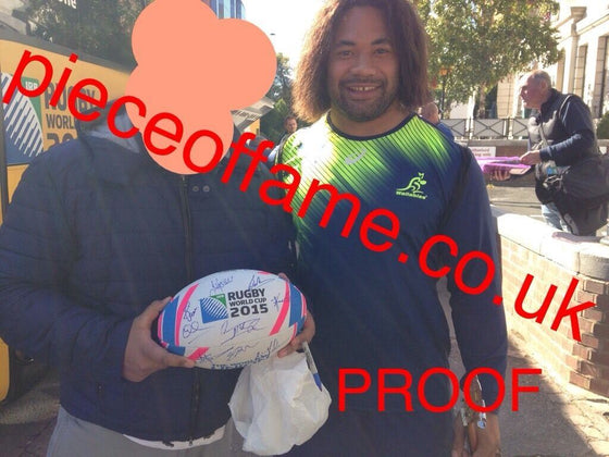 Australia RUGBY Ball Signed by 2015 RUGBY WORLD CUP Squad With Proof
