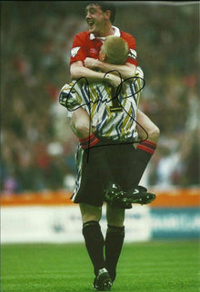  Peter Schmeichel Signed 12X8 Photo Manchester United GENUINE AFTAL COA (1631)