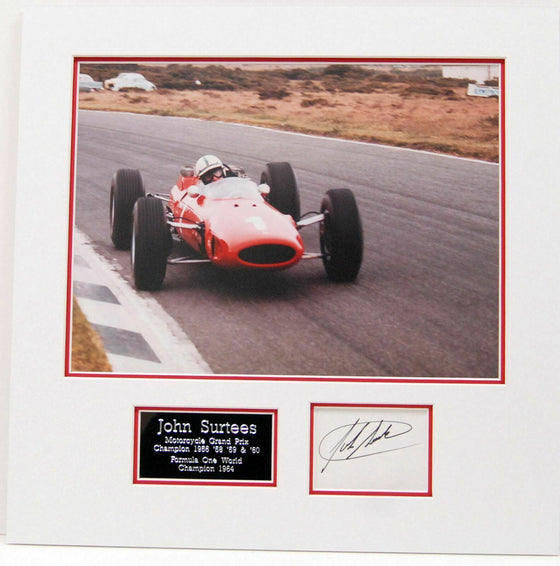 John Surtees Genuine Hand Signed Photo Mount Display AUTOGRAPH (A)