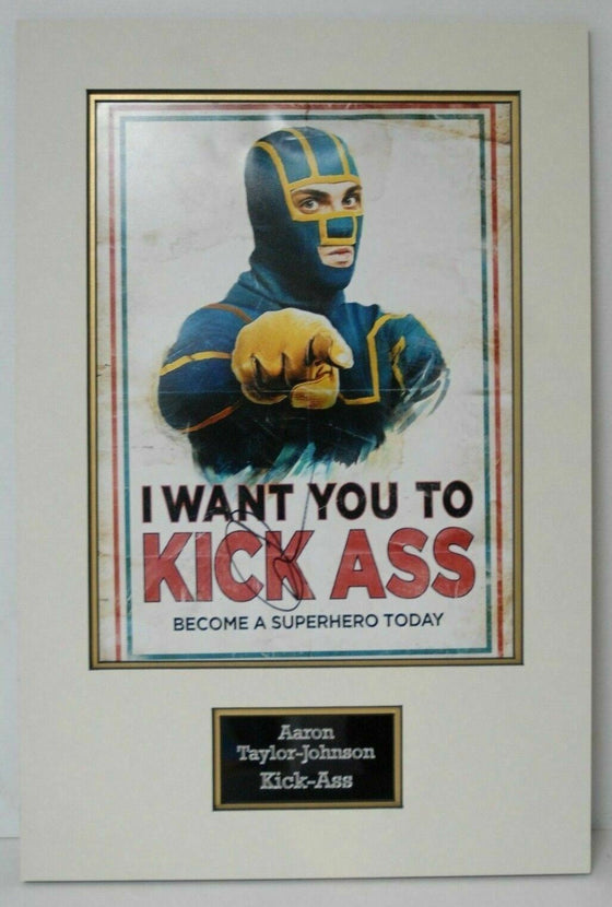 Aaron Taylor-Johnson Signed 16X12 Photo MOUNTED Kick-Ass AFTAL COA (B)