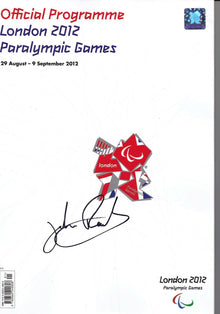  JONNIE PEACOCK GENUINE HAND SIGNED PARALYMPIC PROGRAMME LONDON 2012 WITH PROOF