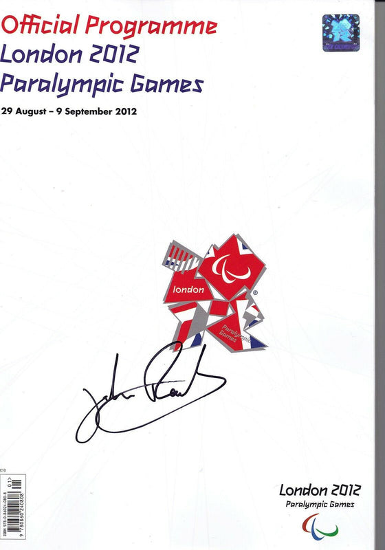JONNIE PEACOCK GENUINE HAND SIGNED PARALYMPIC PROGRAMME LONDON 2012 WITH PROOF