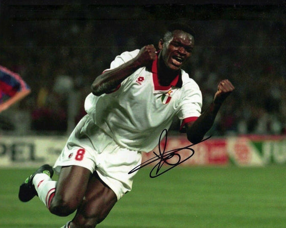 Marcel Desailly Signed 10X8 Photo Autograph A.C. Milan & France AFTAL COA (1116)