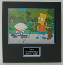  Seth MacFarlane Signed Photo Mount Display Stewie Griffin Family Guy AFTAL COA